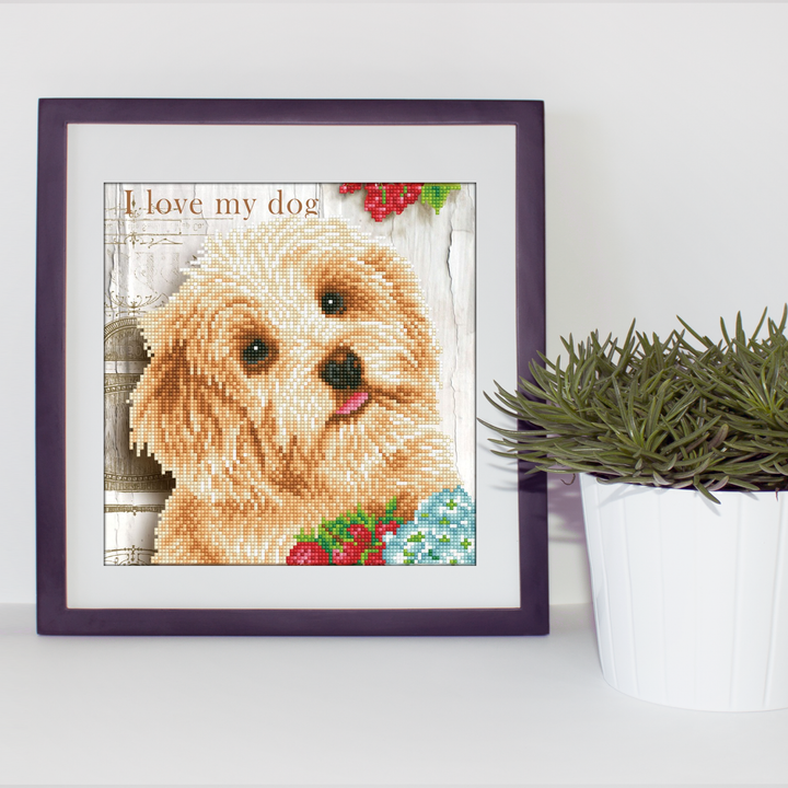 Diamond Dotz I Love My Dog with Frame - 12 x 12 in