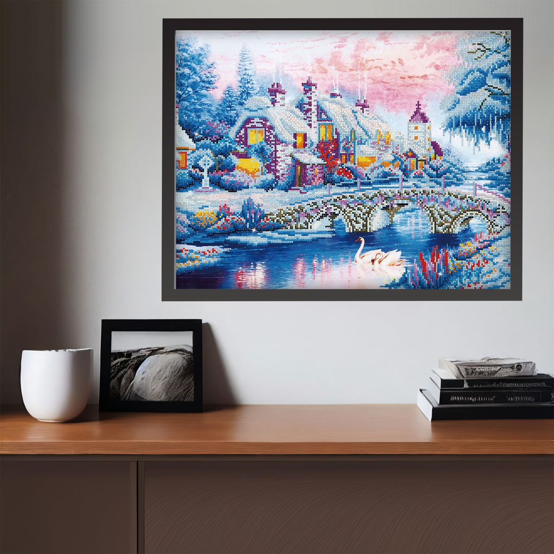 Diamond Dotz Winter Village - 31 x 19.7 in