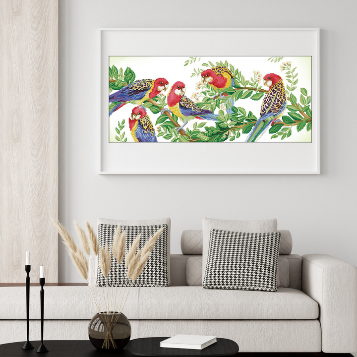 Diamond Dotz Eastern Rosella Gathering - 34.3 x 14.6 in