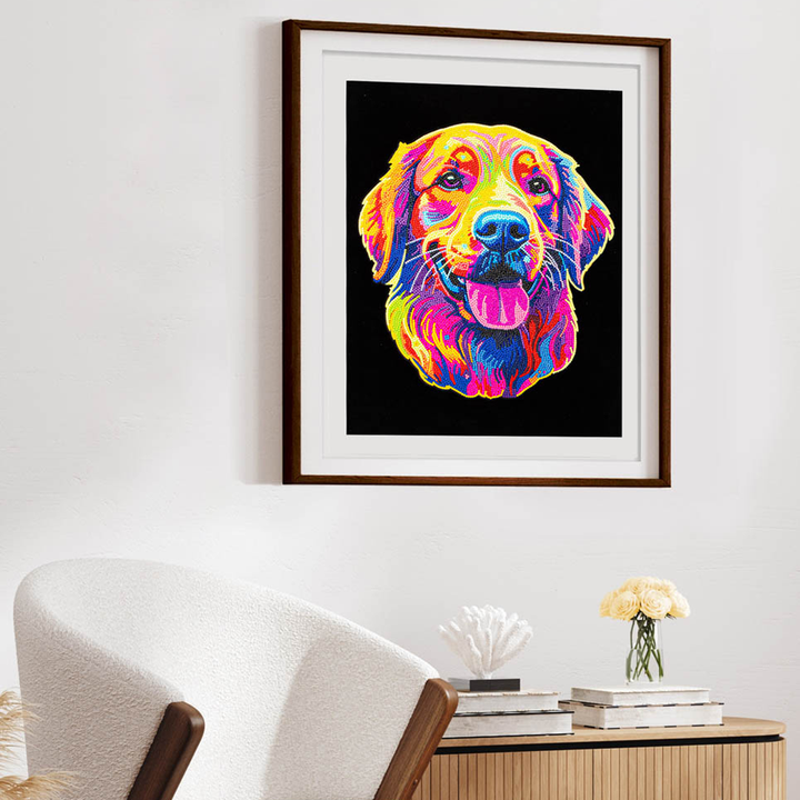 Diamond Dotz Neon Flock Golden Retriever - 14.0" x 18.0"