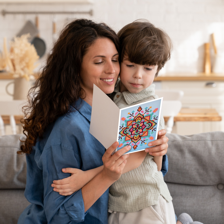 Diamond Dotz Blue Star - Diamond Painting Greeting Card