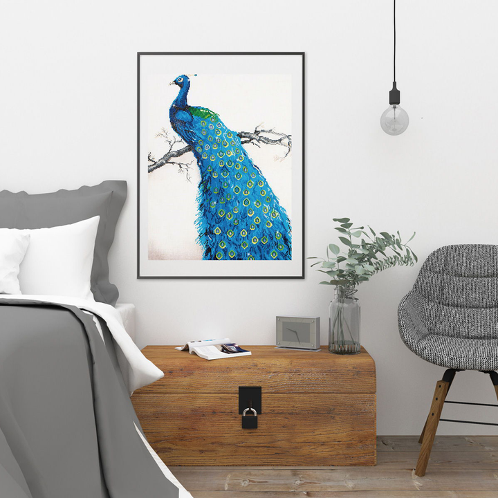 Diamond Dotz Blue Peacock - 23.6 x 33.1 in