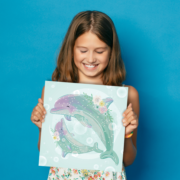 Dolphin Dance | Diamond Painting Kits for Kids | Diamond Dotz