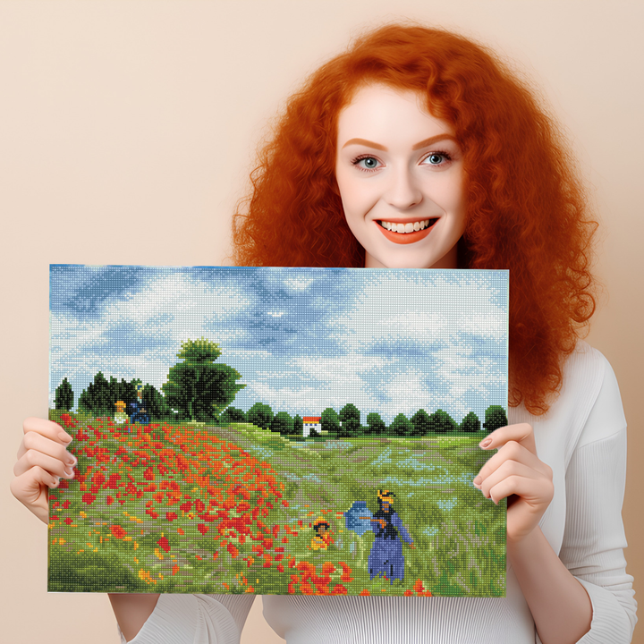 Diamond Dotz Poppy Fields (Après Monet) - 22.4 x 16.1 in