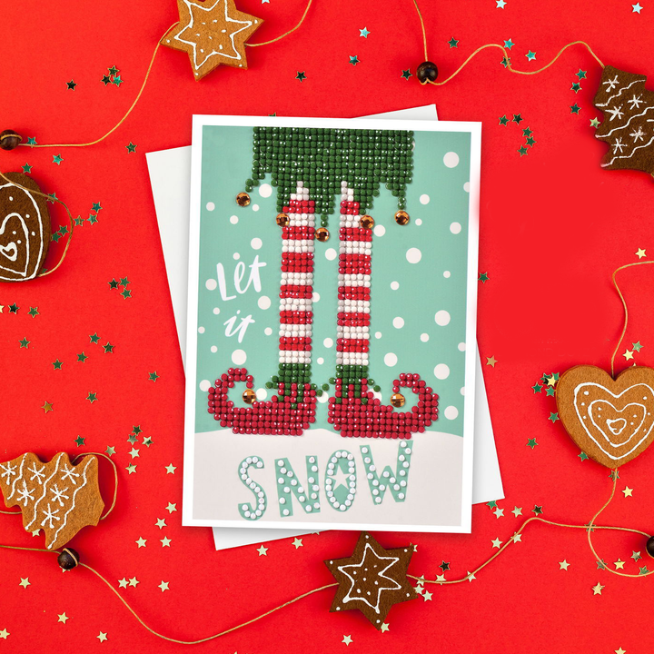 Diamond Dotz Let It Snow - Diamond Painting Greeting Card