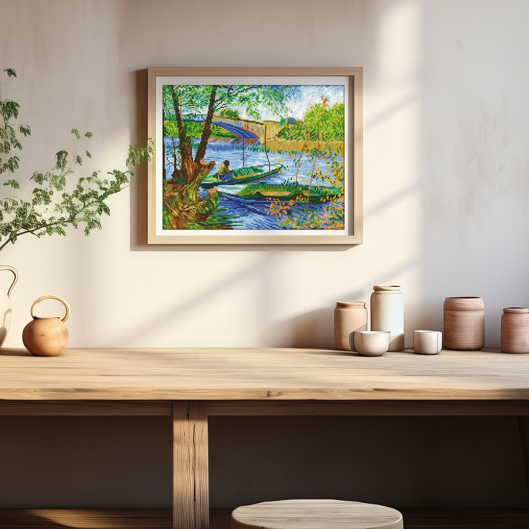 Diamond Dotz Fishing In Spring (Van Gogh) - 19.7 x 15.7 in