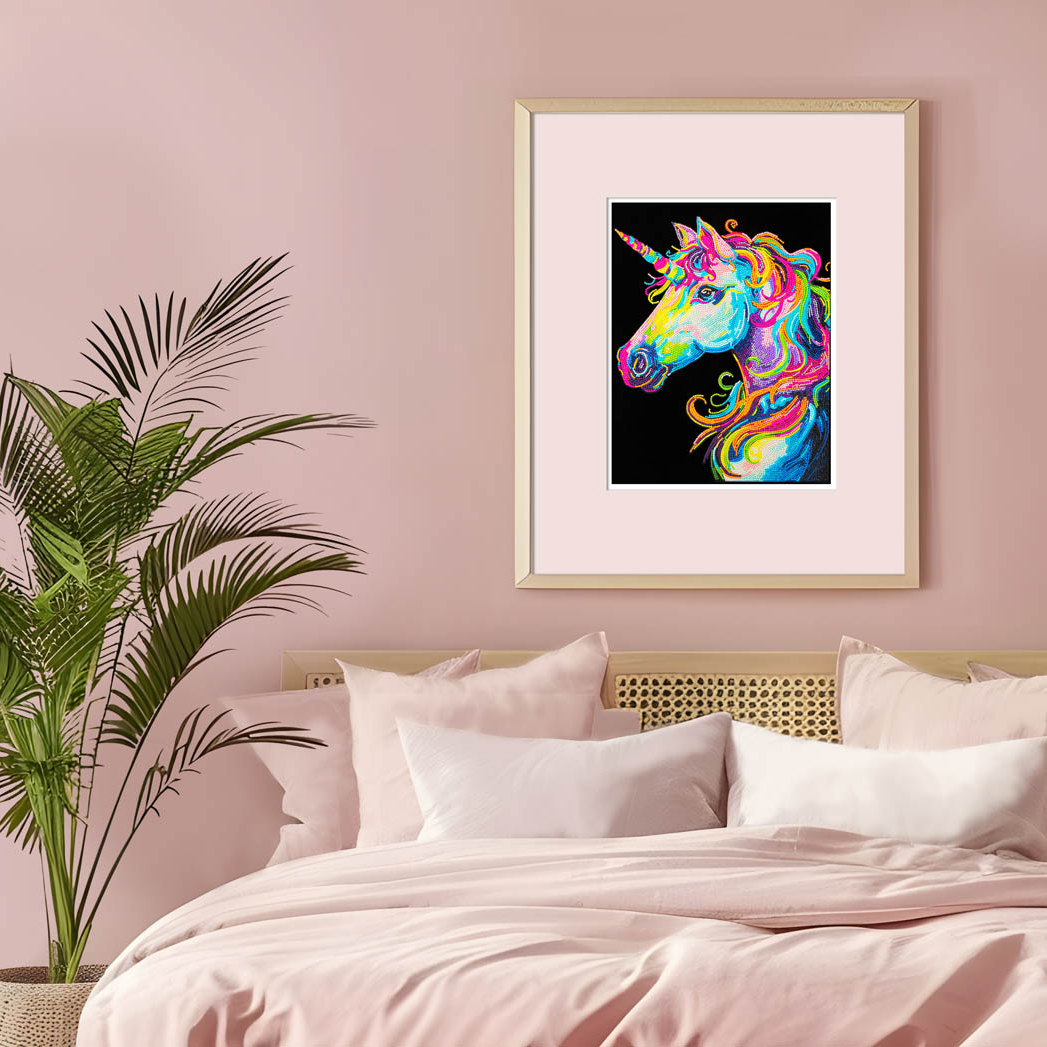 Diamond Dotz Neon Flock Unicorn - 14.0" x 18.0"