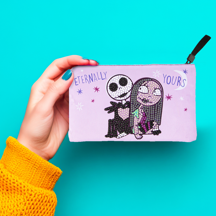 Diamond Dotz Jack and Sally Zipper Pouch - 7.75 x  4.5
