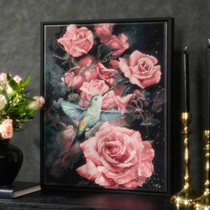 Diamond Dotz Roses & Hummingbird - Masterclass - 15.7 x 19.7 in