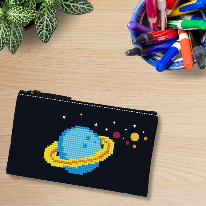 Diamond Dotz Black Space Zipper Pouch - 5.51 x 8.46 in