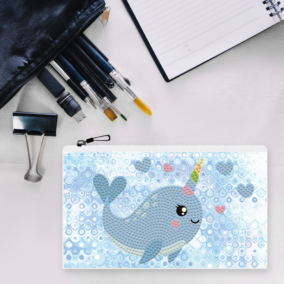 Diamond Dotz Narwhal Love Zipper Pouch - 5.51 x 8.46 in