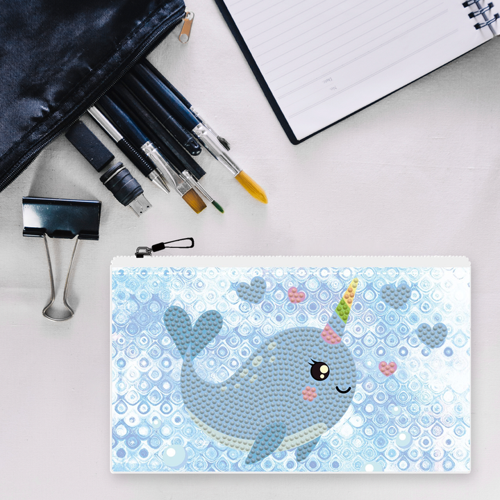 Diamond Dotz Narwhal Love Zipper Pouch - 5.51 x 8.46 in