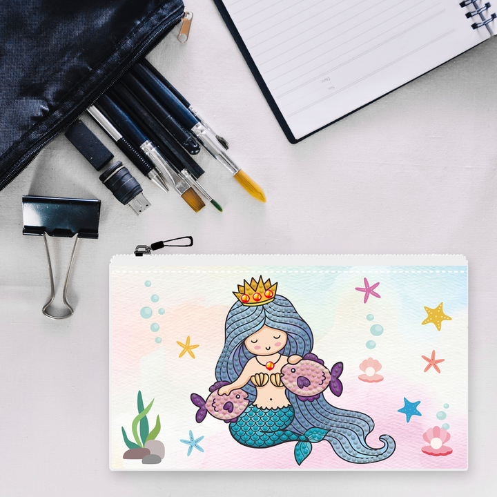 Diamond Dotz Mer Princess Zipper Pouch - 5.51 x 8.46 in