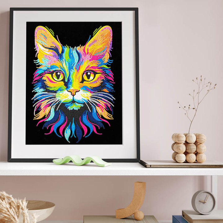 Diamond Dotz Neon Flock Cat - 14.0" x 18.0"