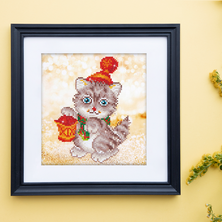 Diamond Dotz Christmas Kitten Glow - 9.8 x 9 in