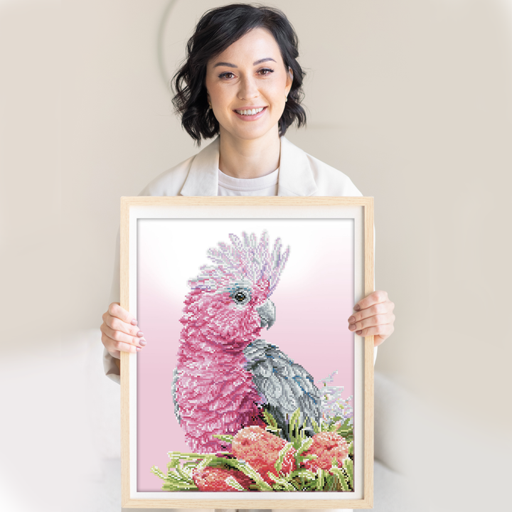 Diamond Dotz Pink Galah & Banksias - 16.14 x 20.08 in