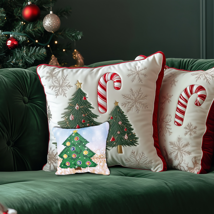 Diamond Dotz Christmas Tree Pillow - 7 x 7 in