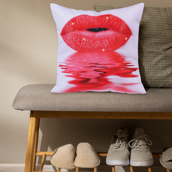Diamond Dotz Hot Lips Pillow - 17.7" x 17.7"