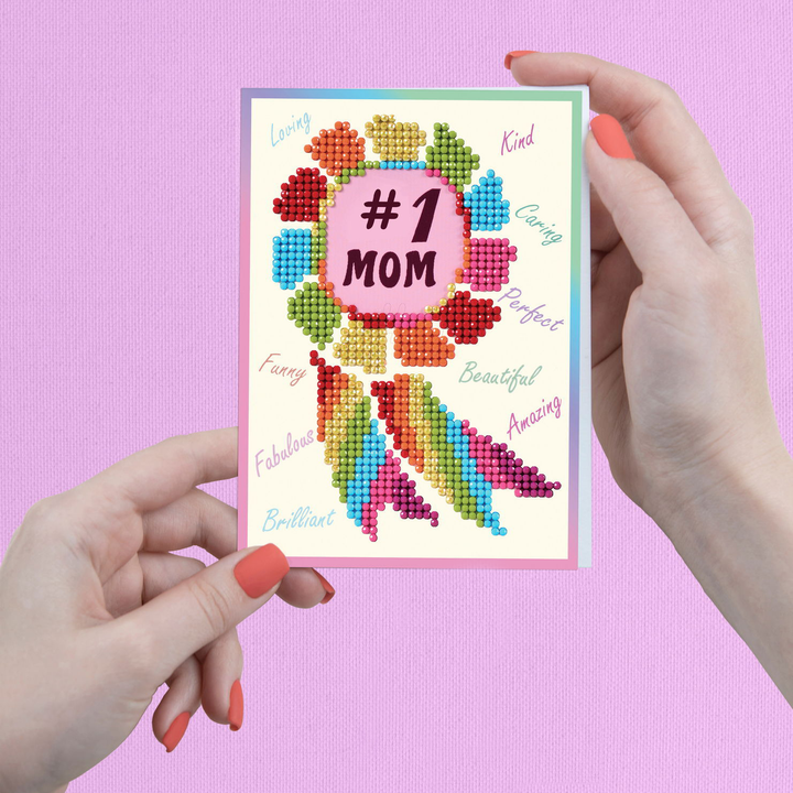 Diamond Dotz Number 1 Mom - Diamond Painting Greeting Card
