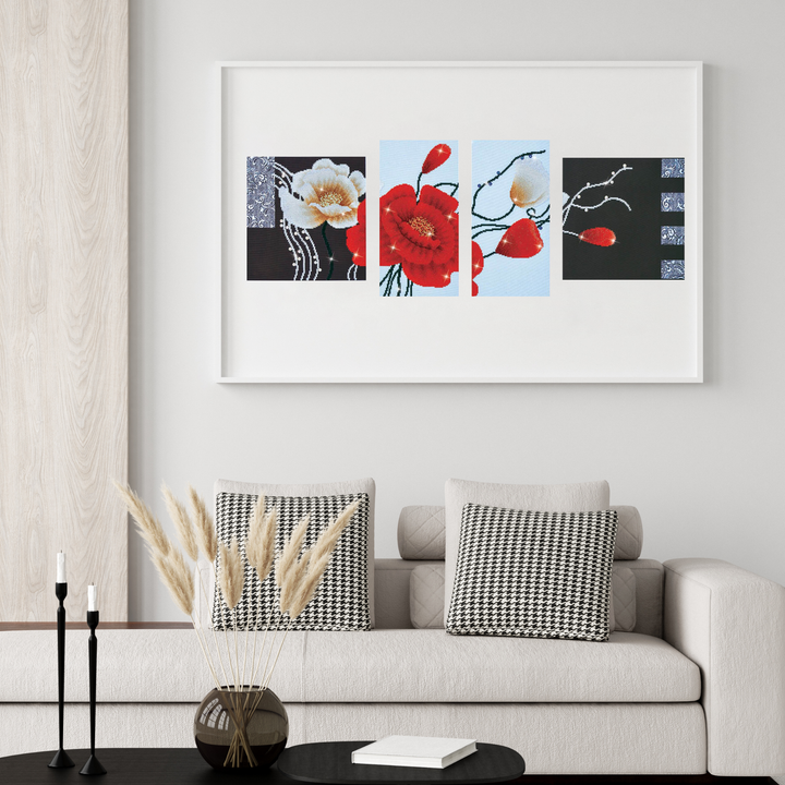 Diamond Dotz Art Deco Poppies - 55.9 x 19.7 in