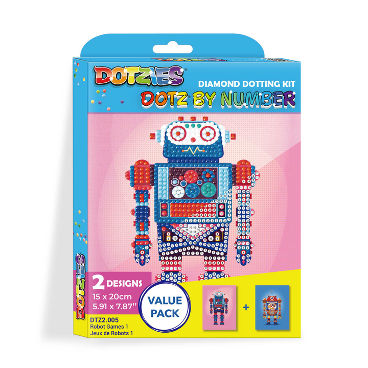 Diamond Dotz DOTZIES Robot Games 1 Diamond Painting - 5.9" x 7.8"