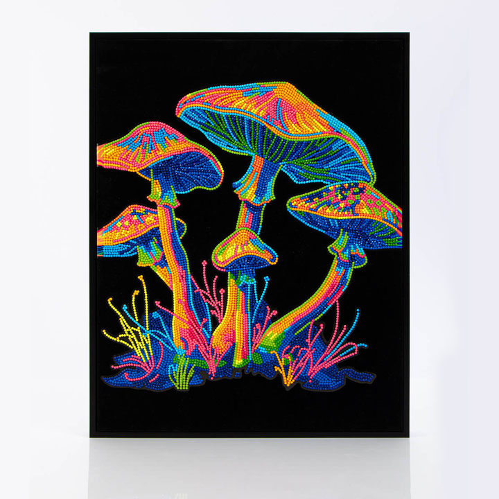 Diamond Dotz Neon Flock Mushrooms - 14.0" x 18.0"