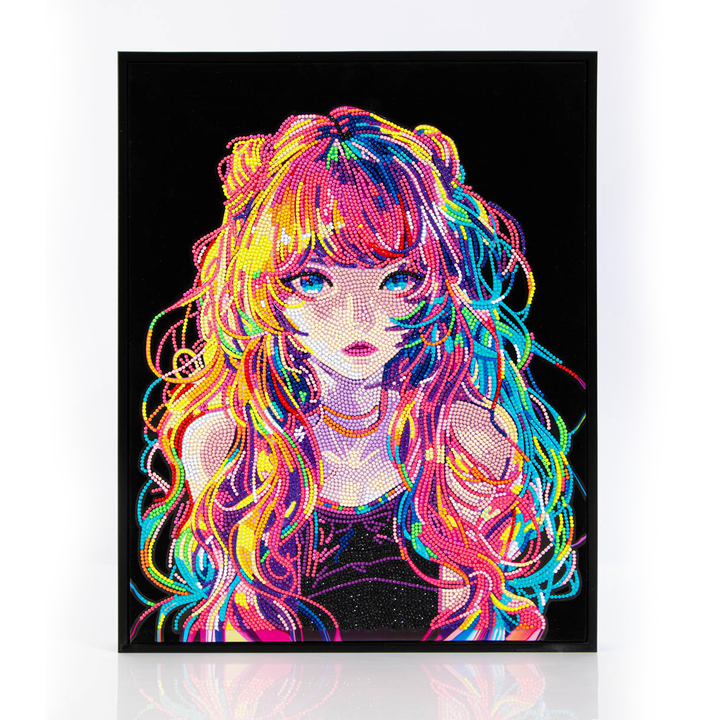 Neon Anime Girl 13.98 x 17.99 in