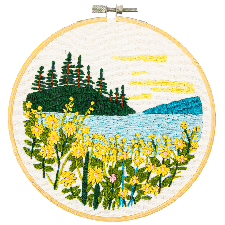 Diamond Dotz Mountain Lake Embroidery Kit - 5 in