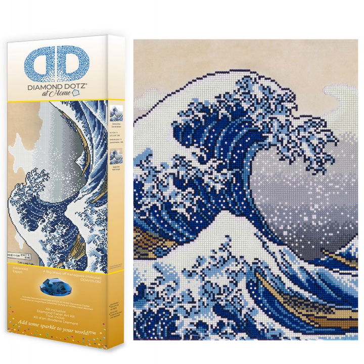 Diamond Dotz A Big Wave off Kanagawa (Hokusai) - 23.6 x 16.1 in