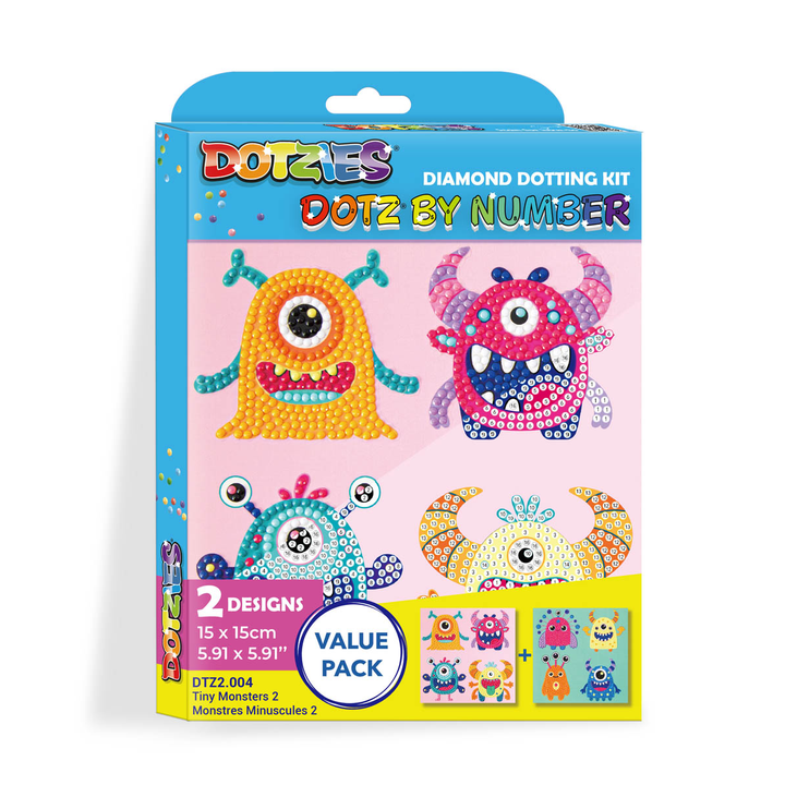 Diamond Dotz DOTZIES Tiny Monsters 2 Diamond Painting - 5.9" x 5.9"