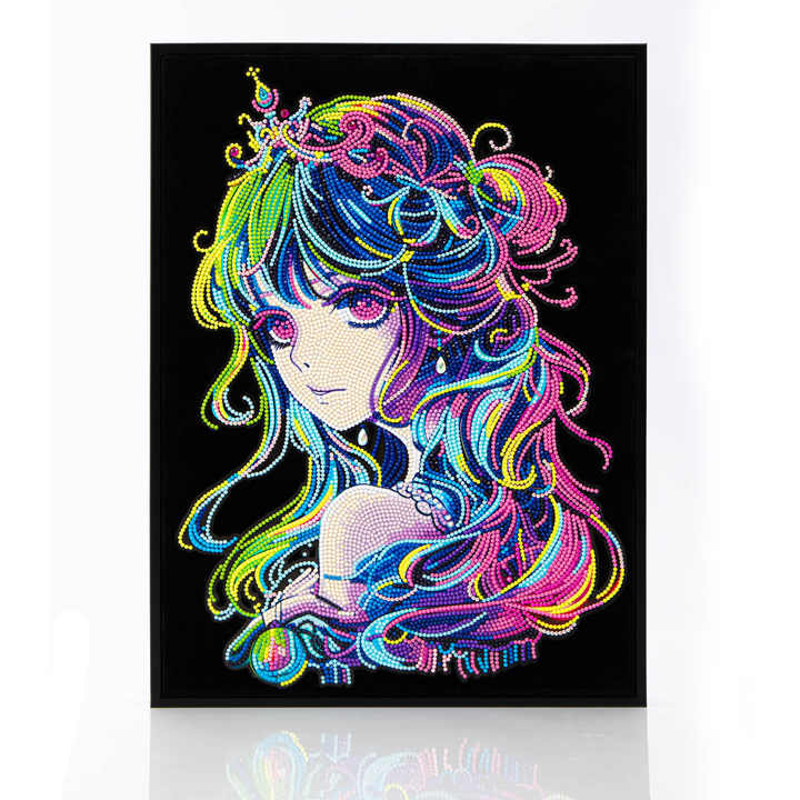 Neon Anime Princess 14 x 18 in