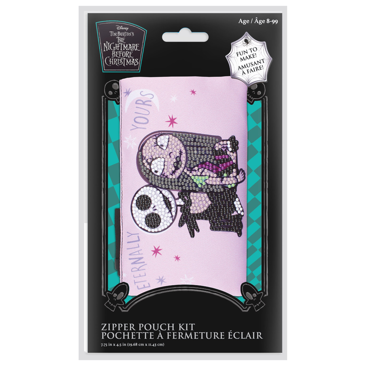 Diamond Dotz Jack and Sally Zipper Pouch - 7.75 x  4.5