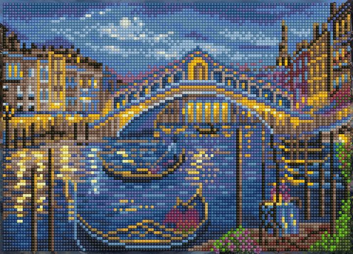 Diamond Dotz Evening Stroll to the Rialto Bridge - 9.84 x 13.78 in