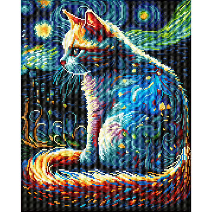 Diamond Dotz Starry Night Cat - 15.9" x 19.9"