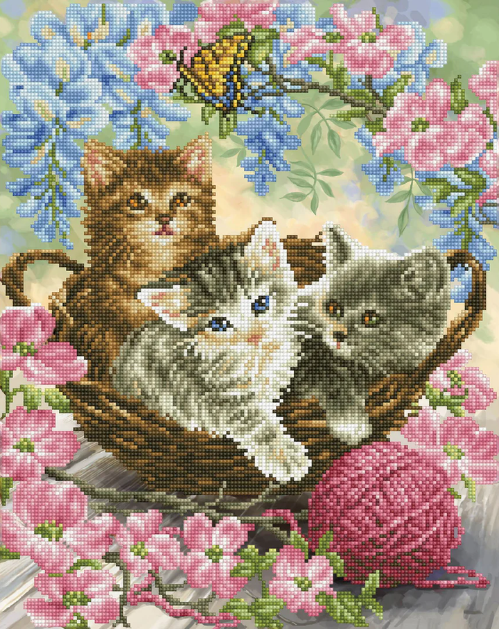 Diamond Dotz Kitty Knits - 15.7 x 19.7 in