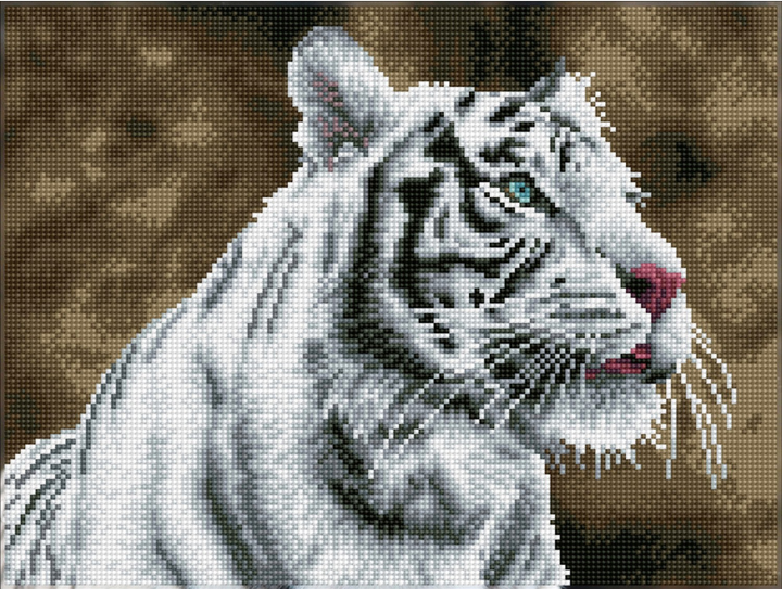 Diamond Dotz Tigre Blanc - 16.5 x 13 in