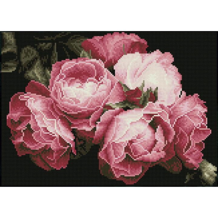 Diamond Dotz Vintage Roses - 16.9" x 12.2"