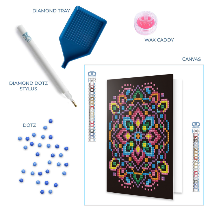 Diamond Dotz Black Star - Diamond Painting Greeting Card