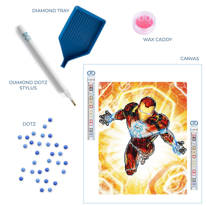 Diamond Dotz Marvel  Iron Man Blast Off - 16.5 x 20.9 in