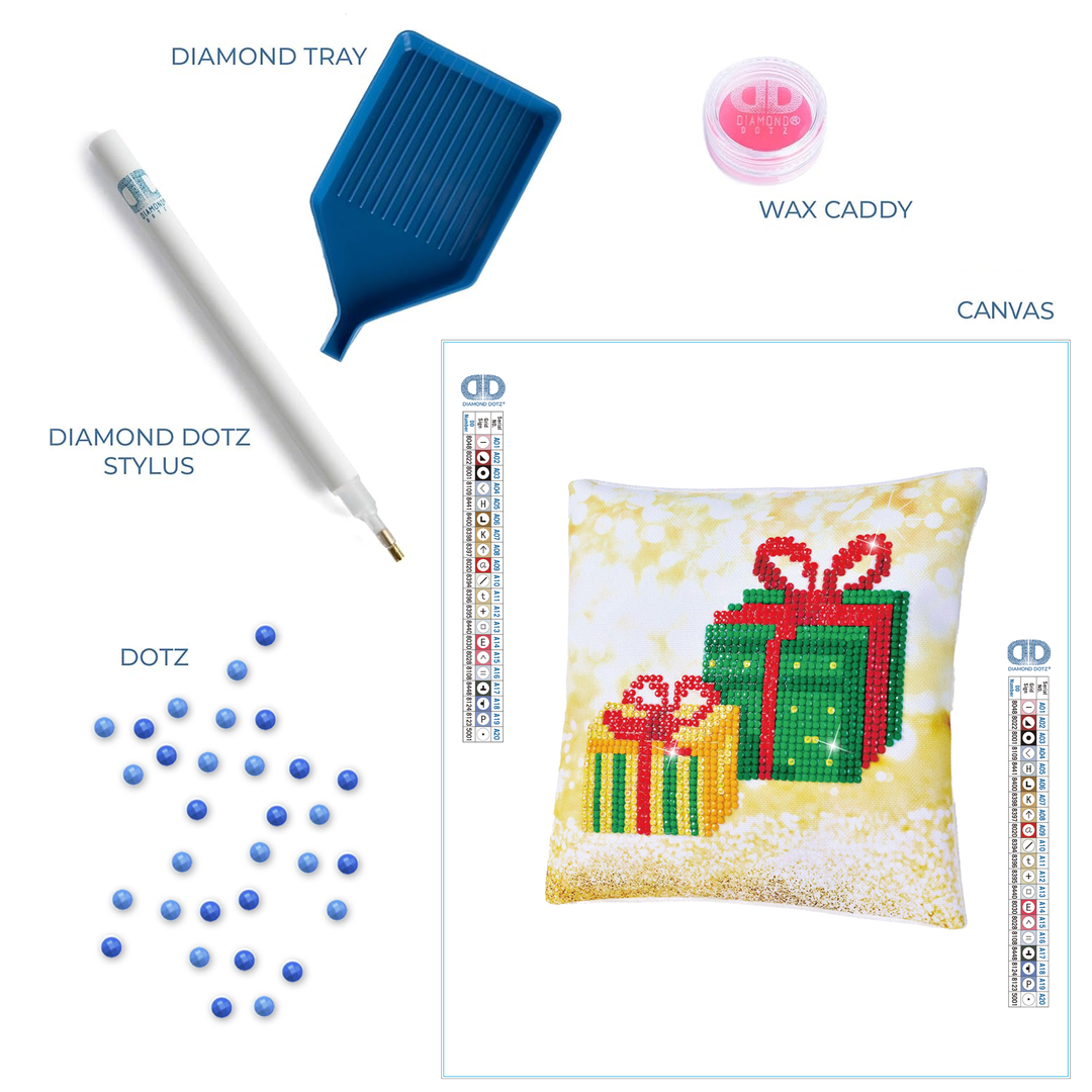 Diamond Dotz Christmas Gifts Pillow - 7 x 7 in