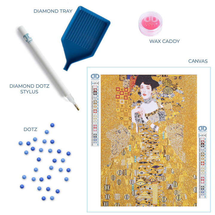 Diamond Dotz Woman In Gold - 26.4 x 35.8 in