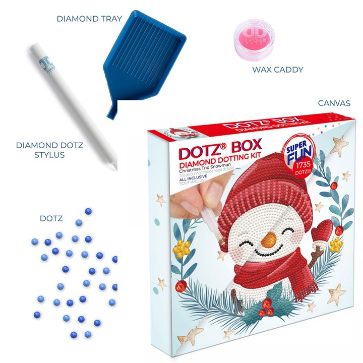 Diamond Dotz Christmas Trio Snowman - 8.7 x 8.7 in