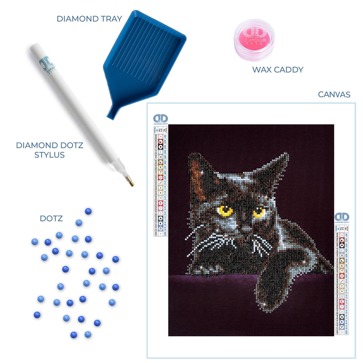 Diamond Dotz Midnight Cat - 14 x 11.1 in