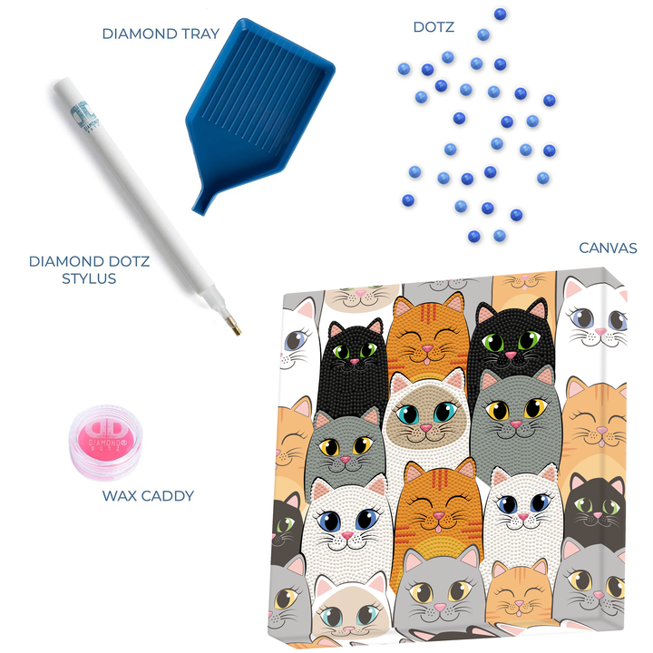 Diamond Dotz Cat Clan - 11.02 x 11.02 in