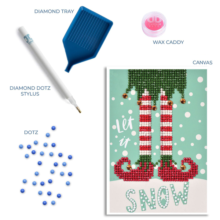 Diamond Dotz Let It Snow - Diamond Painting Greeting Card