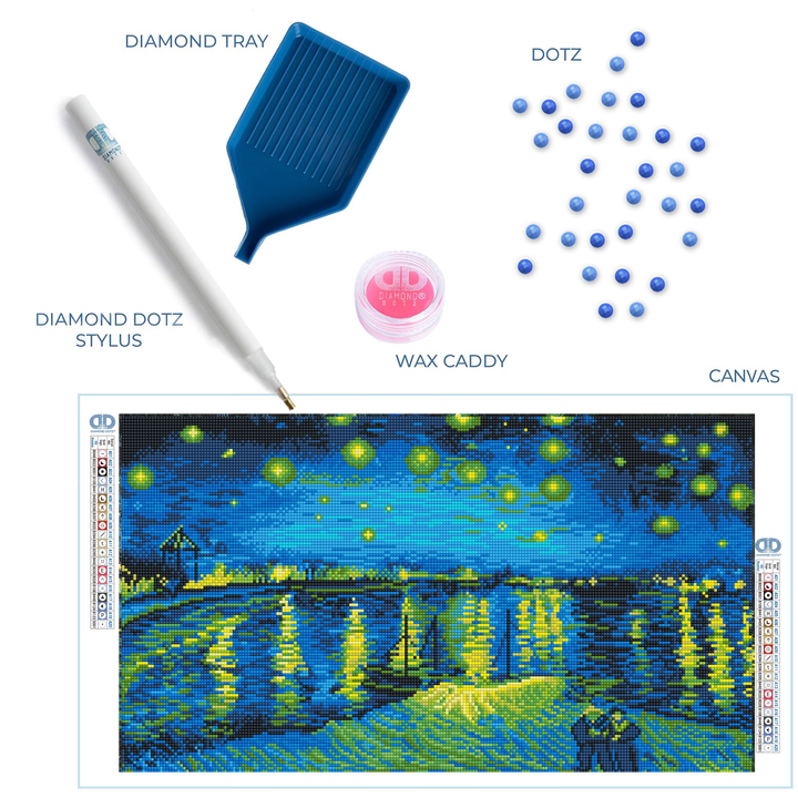 Diamond Dotz Starry Night Over the Rhone (Van Gogh) - 13.78 x 24.41 in