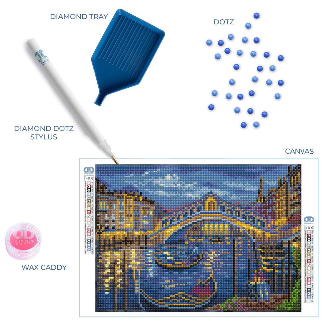 Diamond Dotz Evening Stroll to the Rialto Bridge - 9.84 x 13.78 in