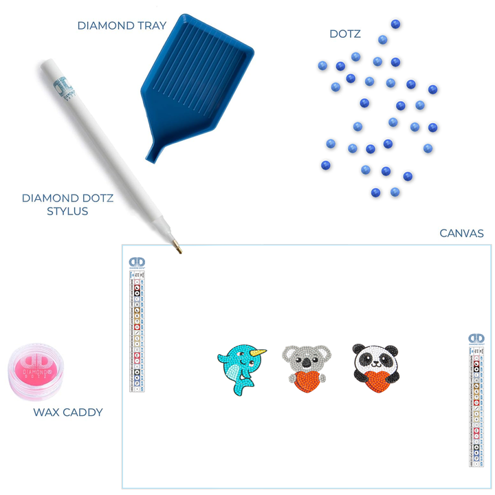 Diamond Dotz DOTZIES 3 STICKERS Multi Pack - Love You Chums