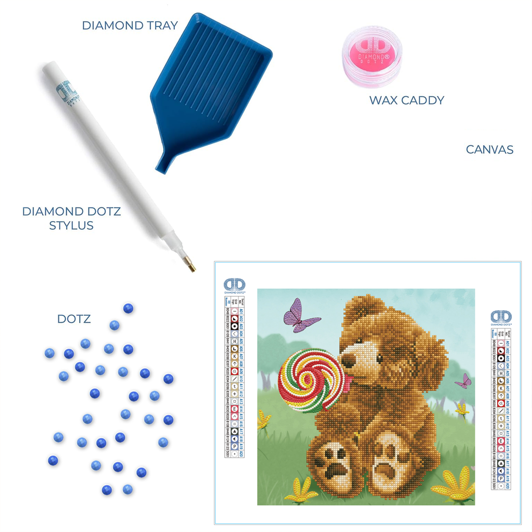 Diamond Dotz Honey Pot Bear: Lolly Pop Lick - 11 x 11 in