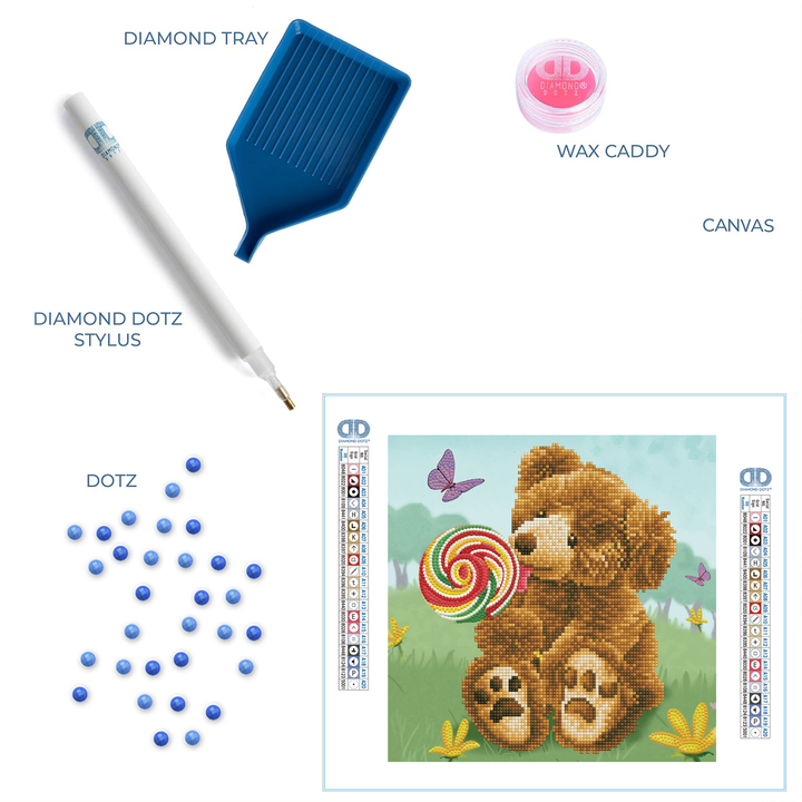 Diamond Dotz Honey Pot Bear: Lolly Pop Lick - 11 x 11 in